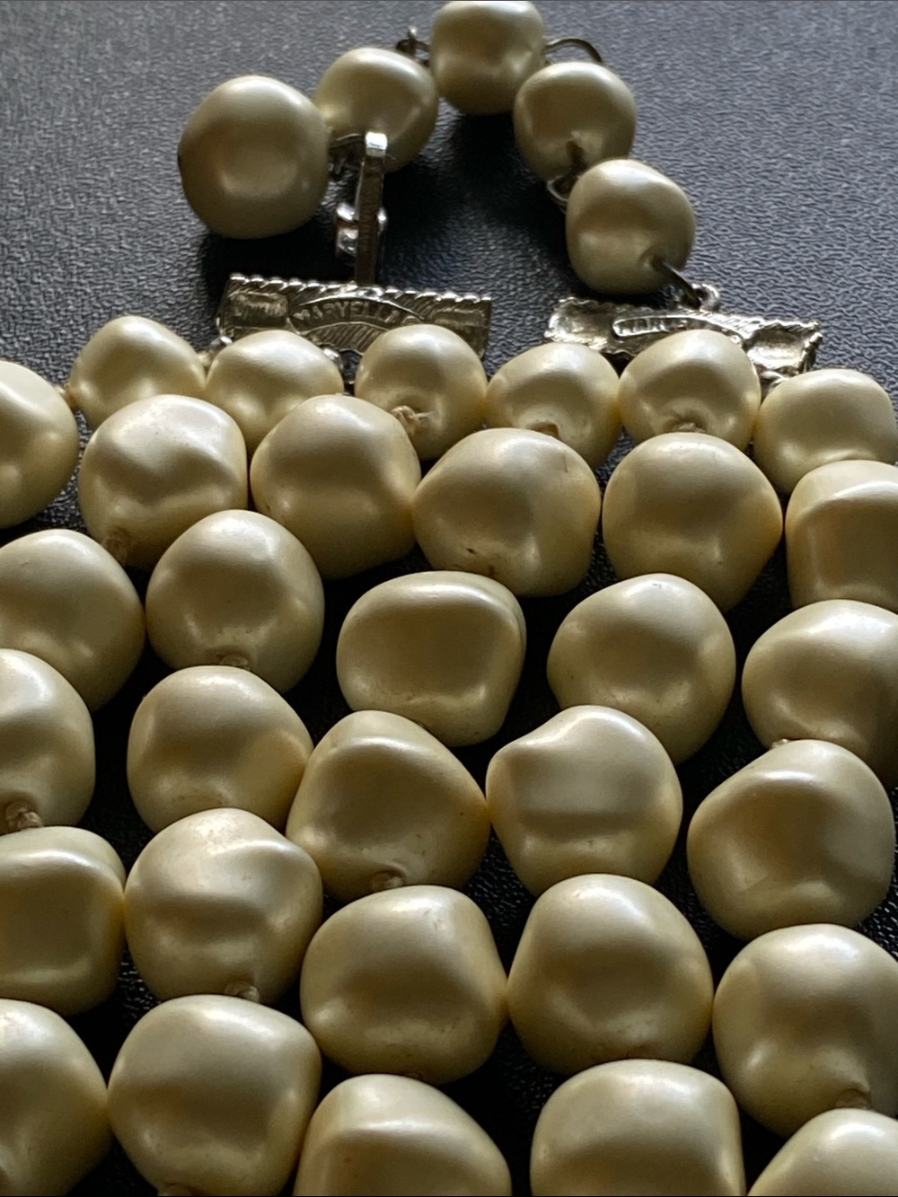 Marvella Vintage Triple-Strand Freshwater Pearl Necklace — Cream Pearls - Picture 6 of 8